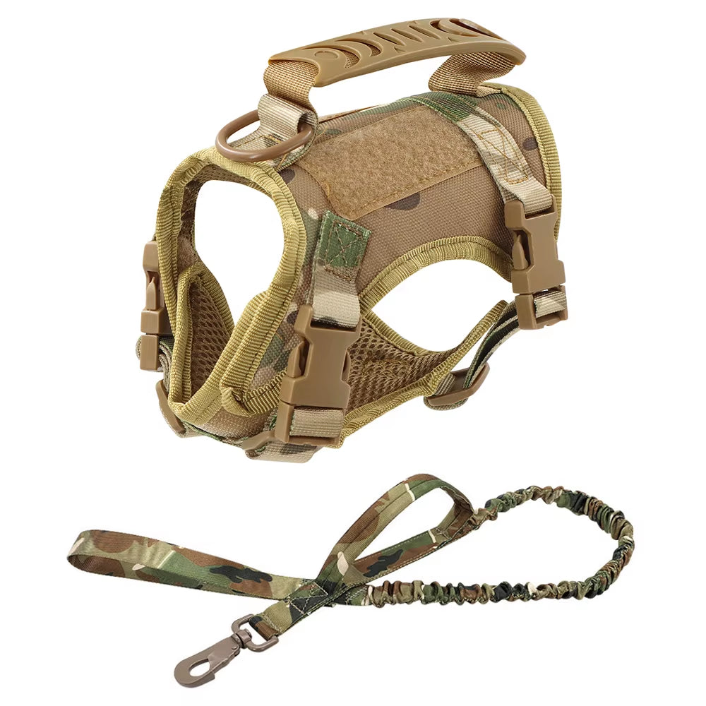 Tactical Cat Harness for Walking Escape Proof Adjustable Pet Vest Harness Soft Mesh with Control Handle for Large Cat Small Dog