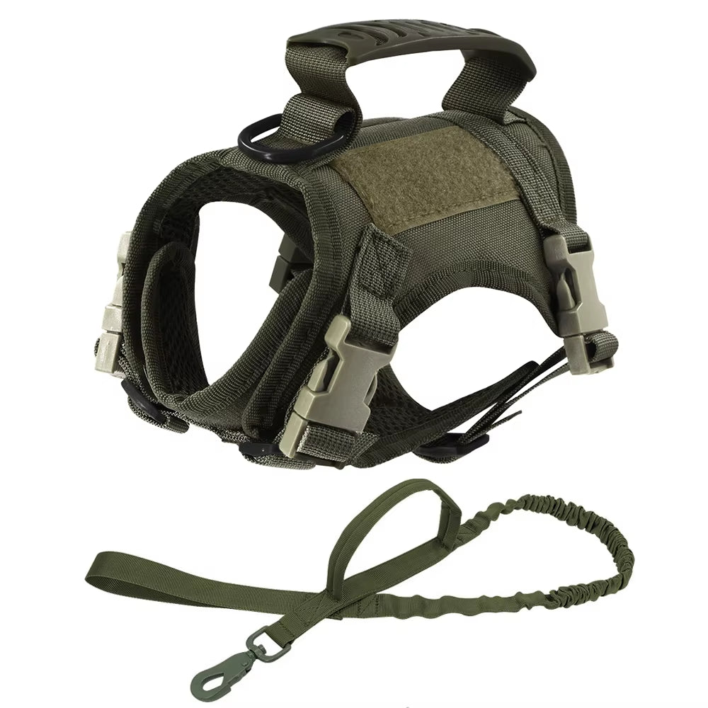 Tactical Cat Harness for Walking Escape Proof Adjustable Pet Vest Harness Soft Mesh with Control Handle for Large Cat Small Dog