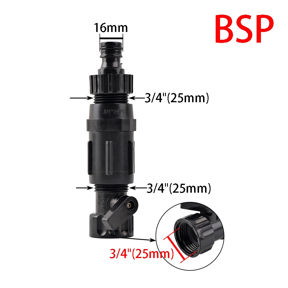 15-45 PSI Water Pressure Regulator Backflow Preventer 1/2 3/4 Inch Drip Irrigation Tubing Adapter Connects to Hose or Faucet
