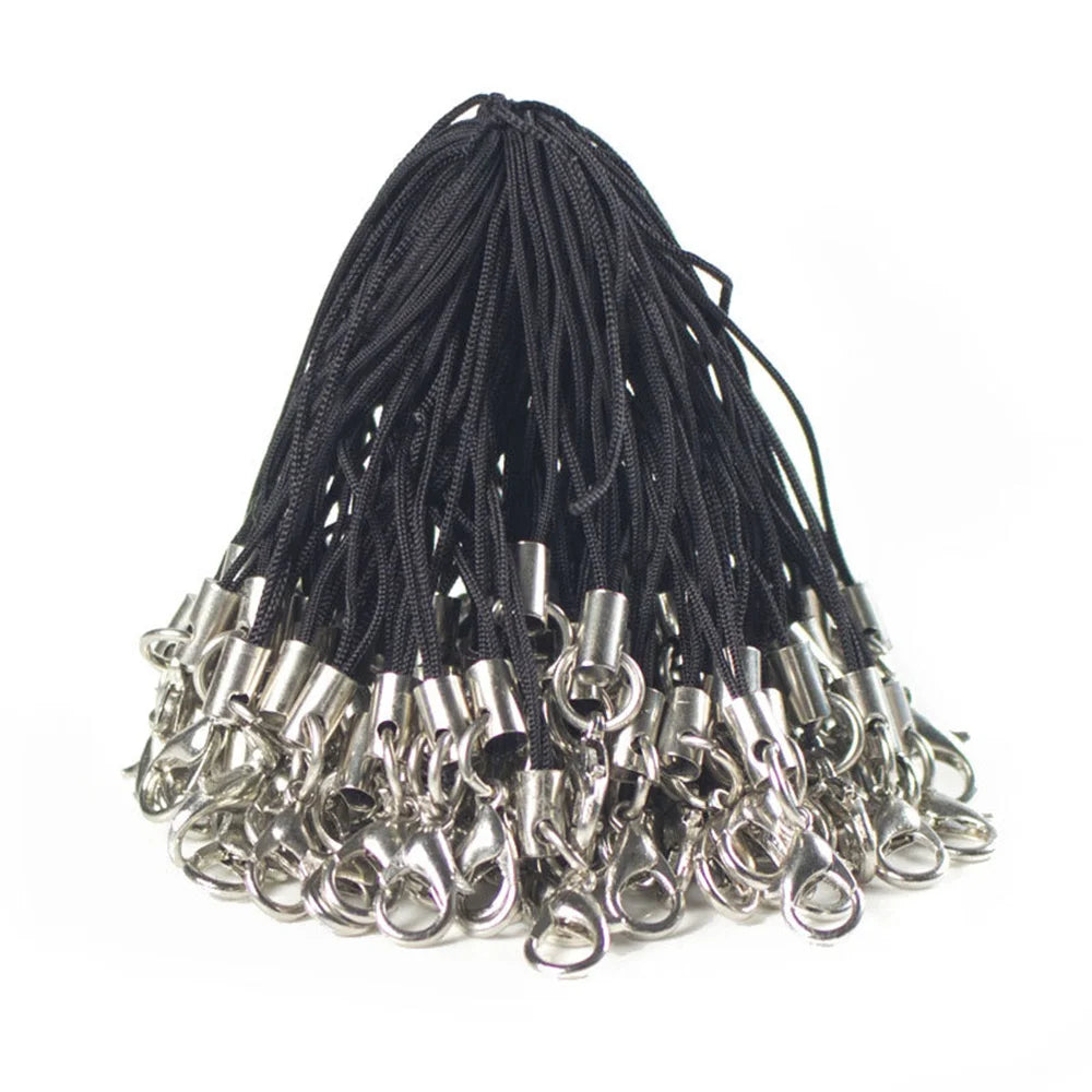 50Pcs Mix Color Lobster Clasp Cords Strap Charms Lanyard String Wrist for Cell Phone Flash Drives Keychain DIY Jewelry Accessory