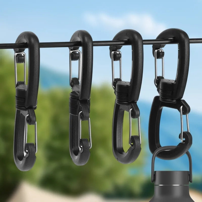 Backpacks Carabiner with 360 Degree Swivels Portable S Chain Hook Camping Double Hook Backpacks Buckles Camping Accessory