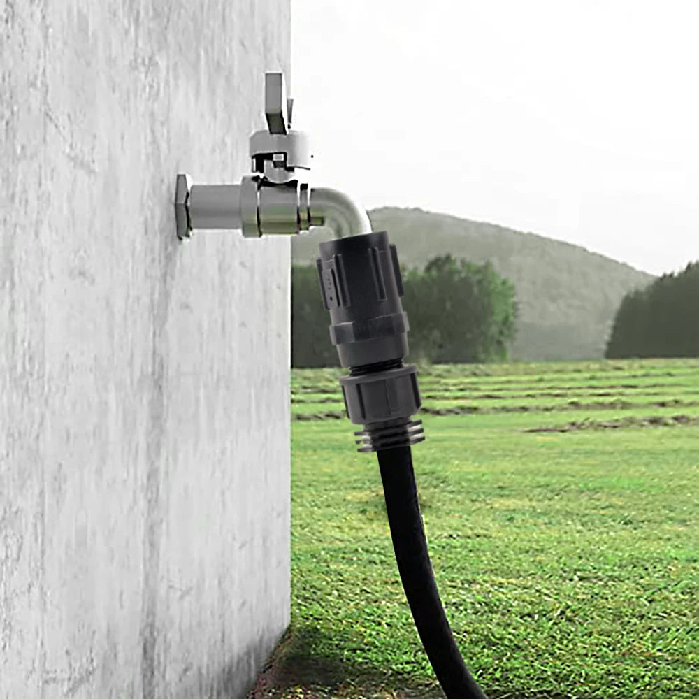 15-45 PSI Water Pressure Regulator Backflow Preventer 1/2 3/4 Inch Drip Irrigation Tubing Adapter Connects to Hose or Faucet
