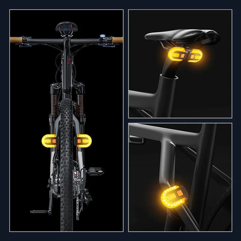 Bike Rear Lamp Smart Bike Wireless Remote Turn Signal Lights Bicycle LED Waterproof Taillight Easily Installation Warning Lamp
