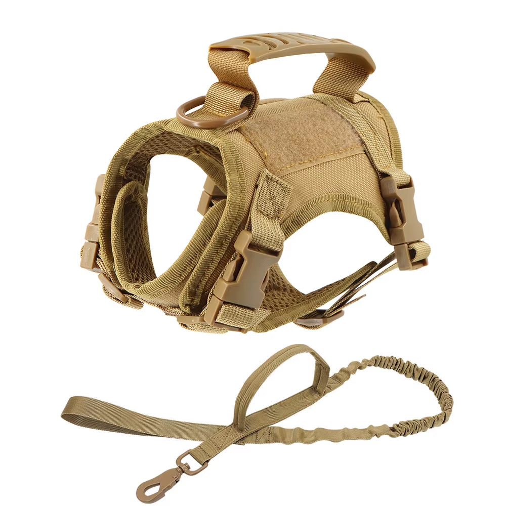 Tactical Cat Harness for Walking Escape Proof Adjustable Pet Vest Harness Soft Mesh with Control Handle for Large Cat Small Dog