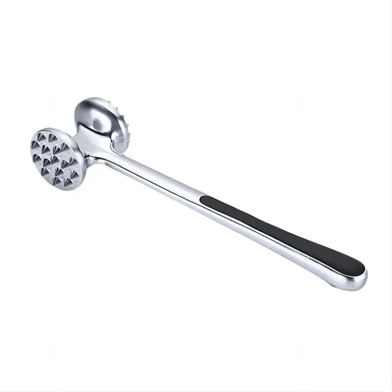 Meat Tenderizer Hammer Metal Kitchen Mallet with with Non-Slip Grip, Dual-Sided Meat Pounder for Tenderizing Chicken, Beef, Pork