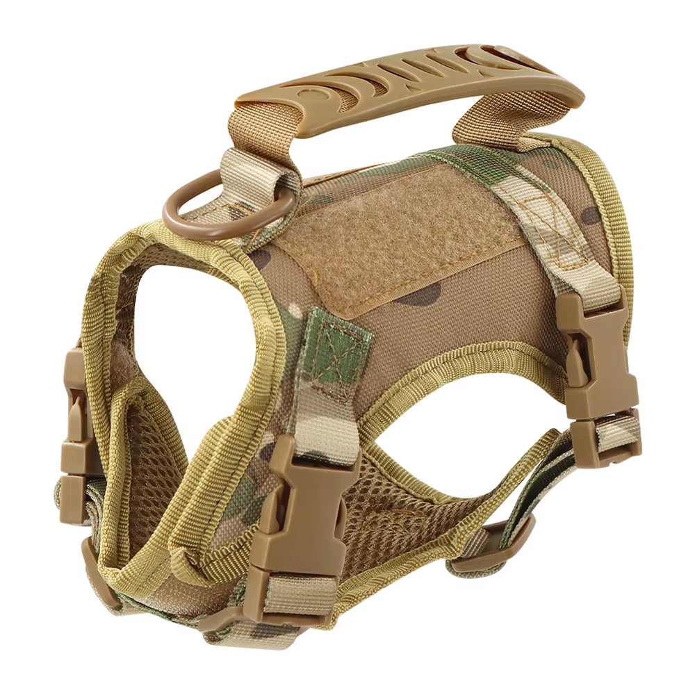 Tactical Cat Harness for Walking Escape Proof Adjustable Pet Vest Harness Soft Mesh with Control Handle for Large Cat Small Dog