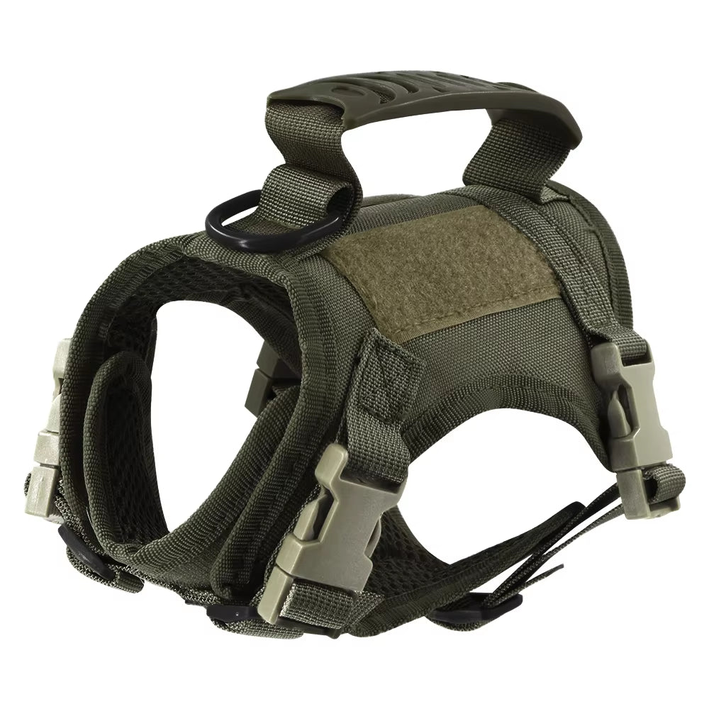 Tactical Cat Harness for Walking Escape Proof Adjustable Pet Vest Harness Soft Mesh with Control Handle for Large Cat Small Dog