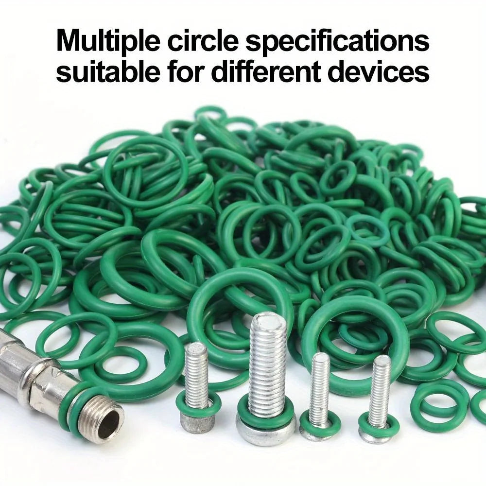 Black 225Pcs/Green 270Pcs Rubber O-Ring Gasket High Quality Car Air Conditioning System Gasket Universal Washer Assortment
