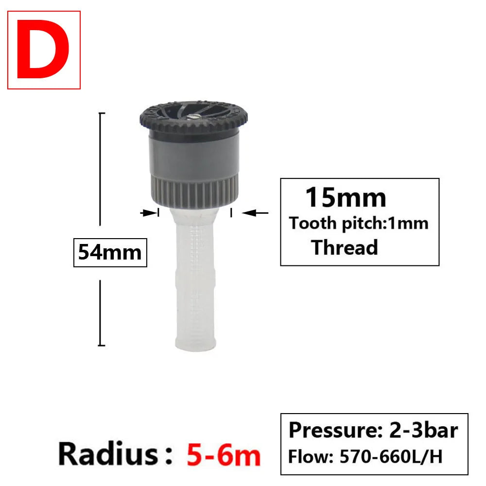 Garden Lawn Popup Sprinkler 90/180/360 Degree Rotation Sprinkler Adjustable Replacement Scattering Nozzles for Irrigation