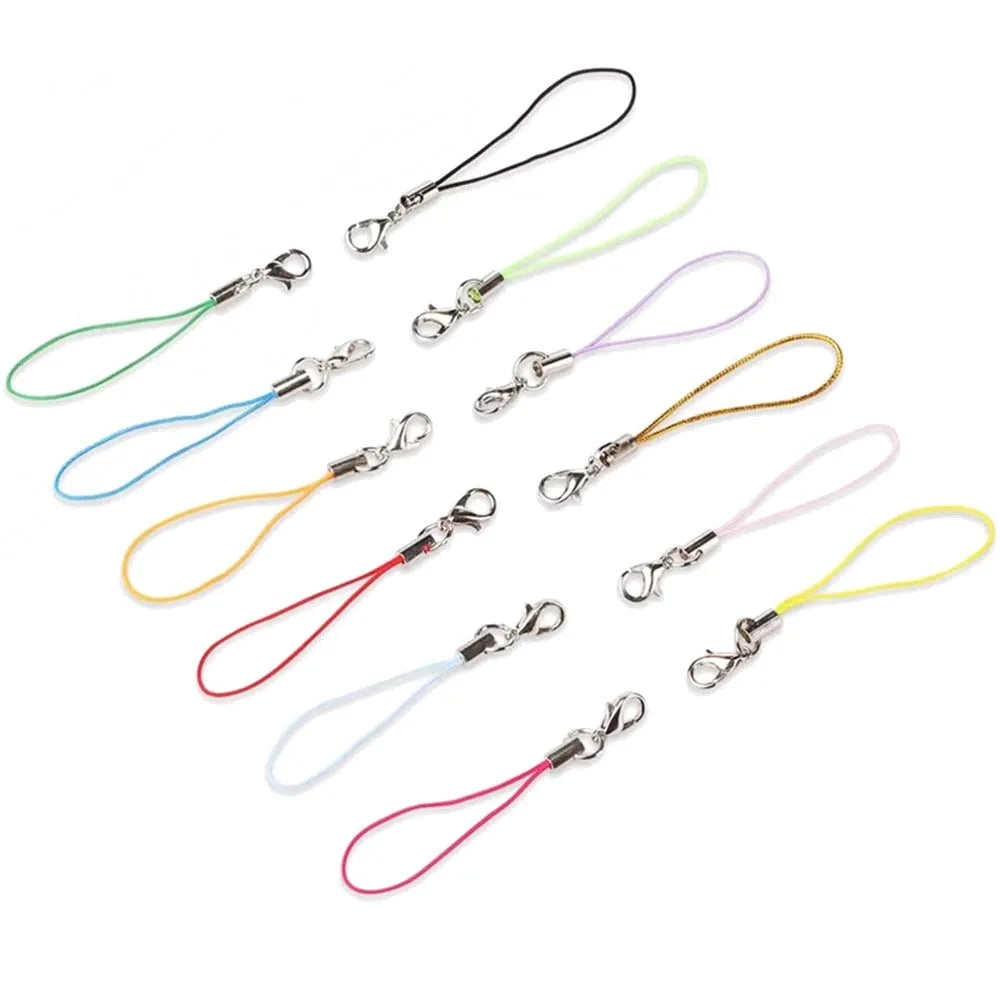 50Pcs Mix Color Lobster Clasp Cords Strap Charms Lanyard String Wrist for Cell Phone Flash Drives Keychain DIY Jewelry Accessory