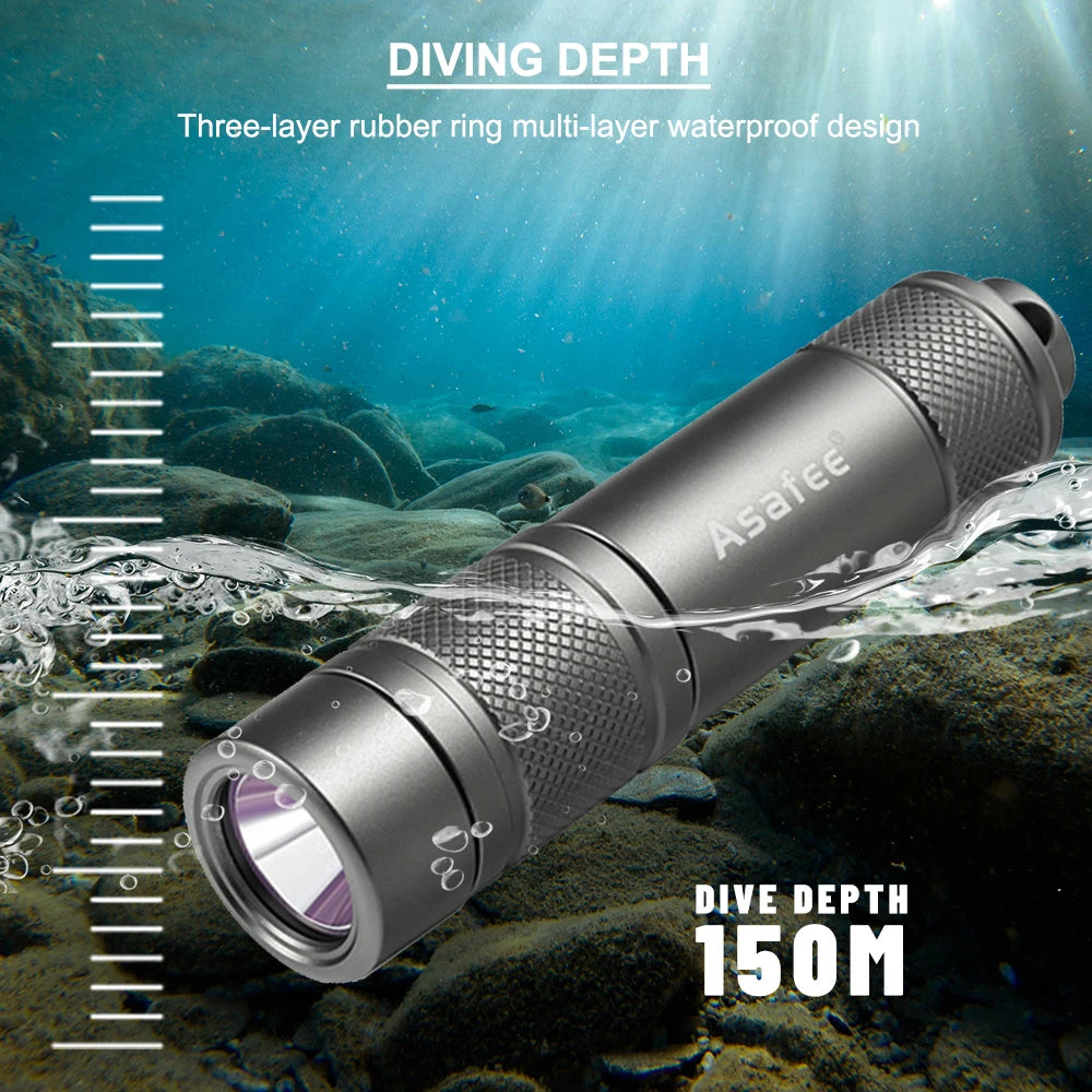 AF11 XPG LED Small Diving Flashlight Waterproof IPX8 Diving Dive Lamp Scuba Backup Diver Torch Light