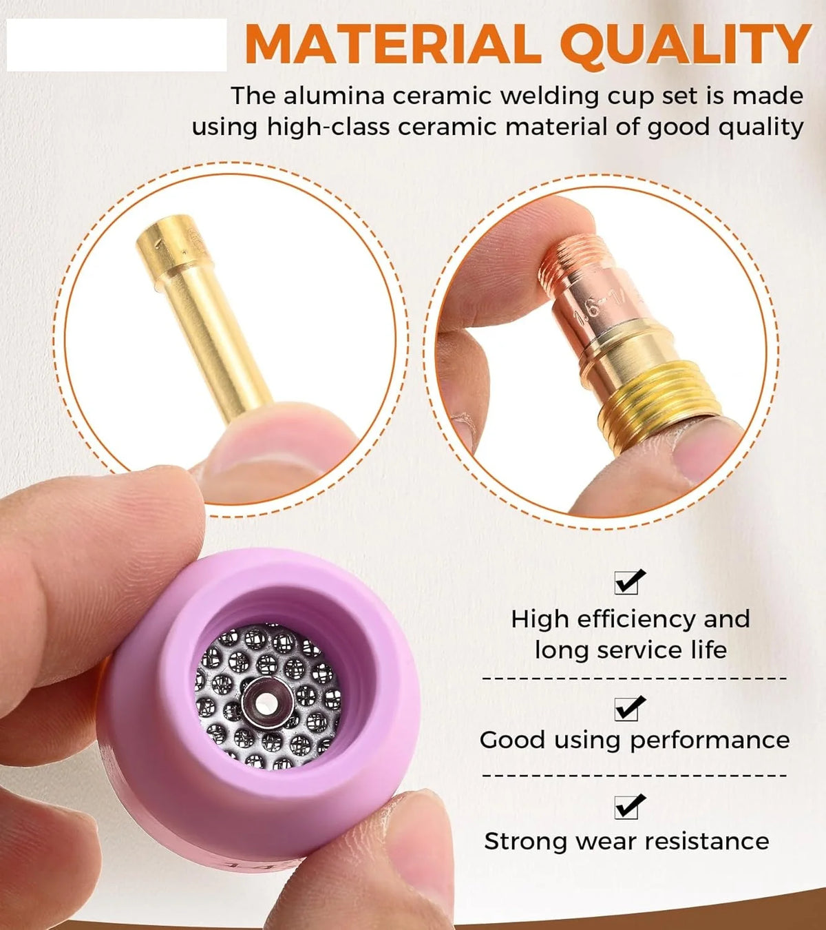Ceramic Welding Cup Set #12#14#16#24 Tig Welding Cups Alumina Torch Gas Lens Kit Industrial Supplies WP‑17/18/26 1.6