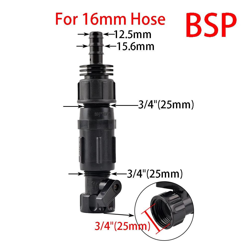 15-45 PSI Water Pressure Regulator Backflow Preventer 1/2 3/4 Inch Drip Irrigation Tubing Adapter Connects to Hose or Faucet