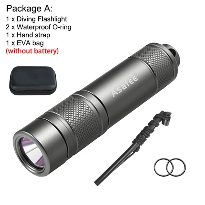 AF11 XPG LED Small Diving Flashlight Waterproof IPX8 Diving Dive Lamp Scuba Backup Diver Torch Light