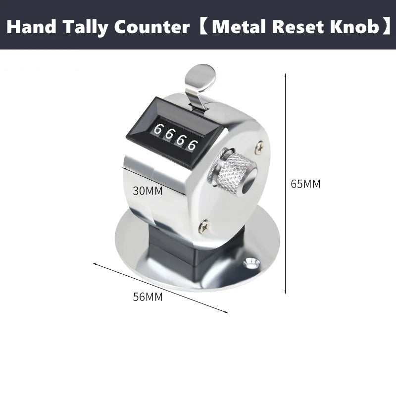 Handheld Tally Counter Tool 4 Digit Number Count Clicker Counter Hand Mechanical Pitch Counters for Coaching,Knitting,Fishing,