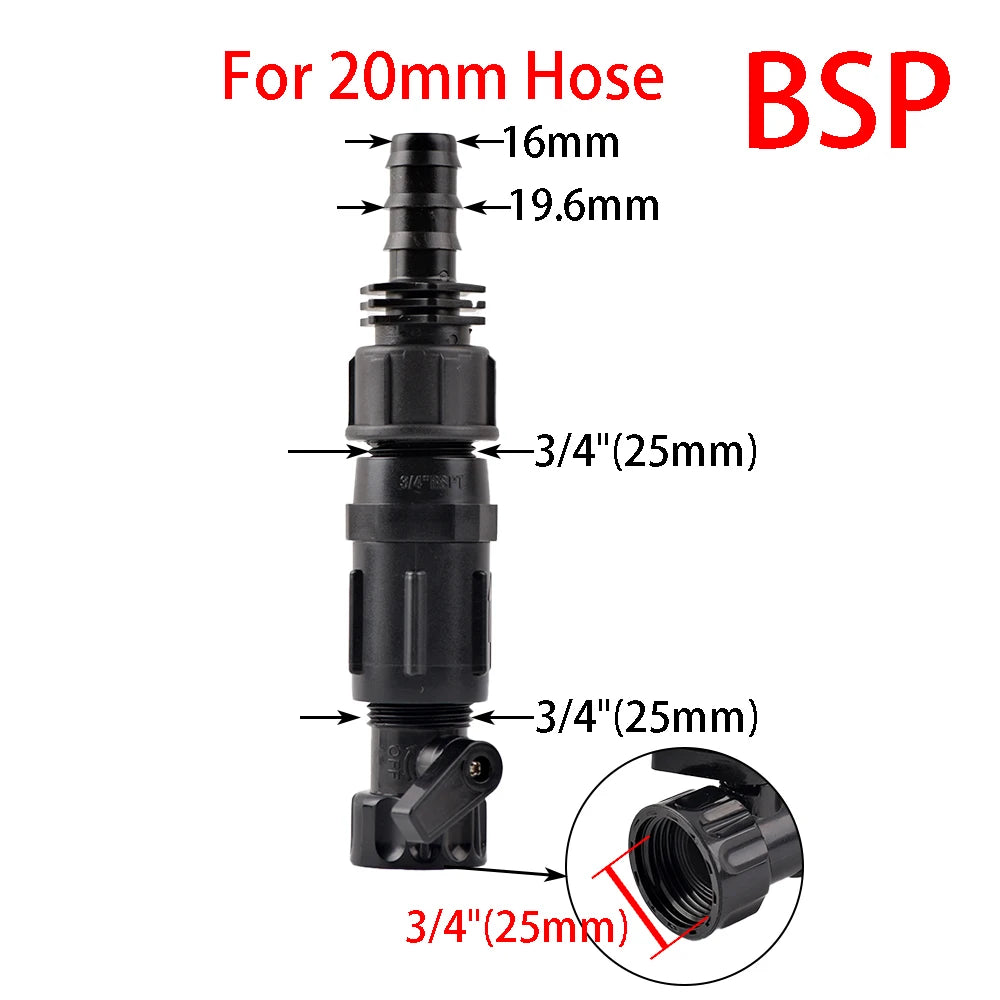 15-45 PSI Water Pressure Regulator Backflow Preventer 1/2 3/4 Inch Drip Irrigation Tubing Adapter Connects to Hose or Faucet