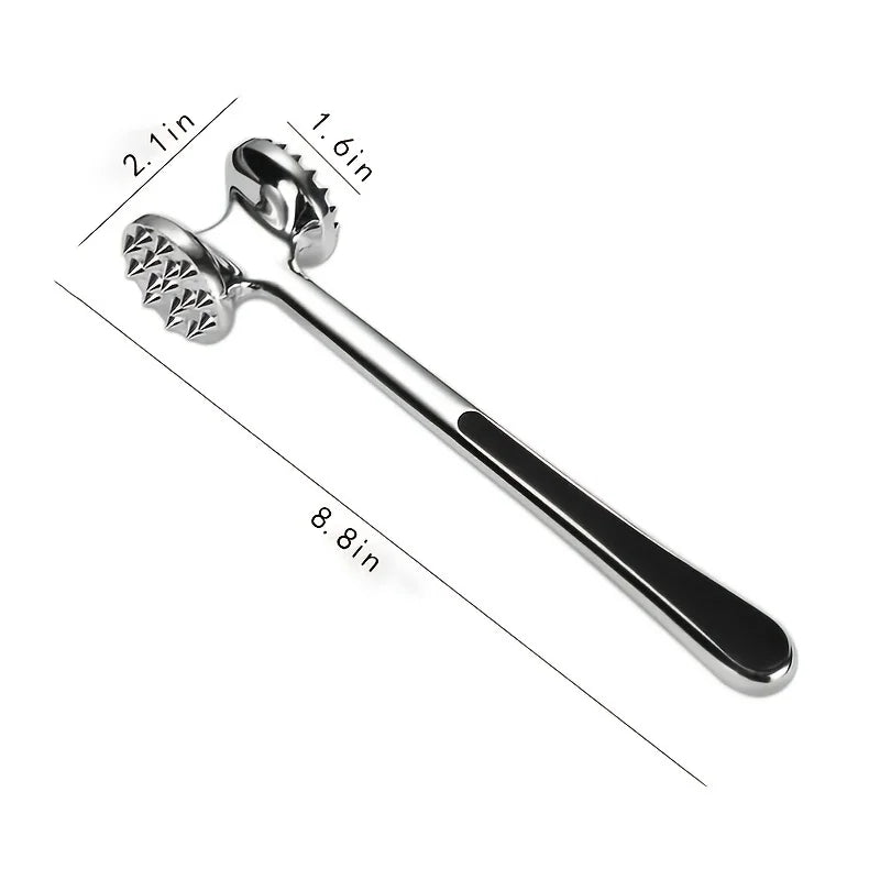 Meat Tenderizer Hammer Metal Kitchen Mallet with with Non-Slip Grip, Dual-Sided Meat Pounder for Tenderizing Chicken, Beef, Pork