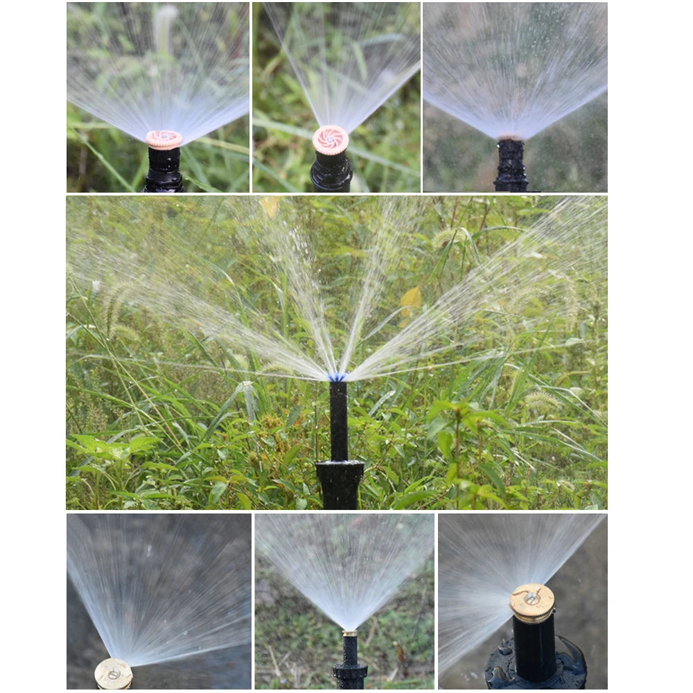 Garden Lawn Popup Sprinkler 90/180/360 Degree Rotation Sprinkler Adjustable Replacement Scattering Nozzles for Irrigation