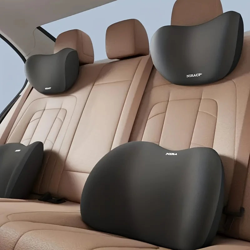 Car Headrest or Lumbar Memory Foam Car Neck / Lumbar Pillow, Car Seat Back Cushion, Driver Waist Pad, Comfortable Pillow for Car