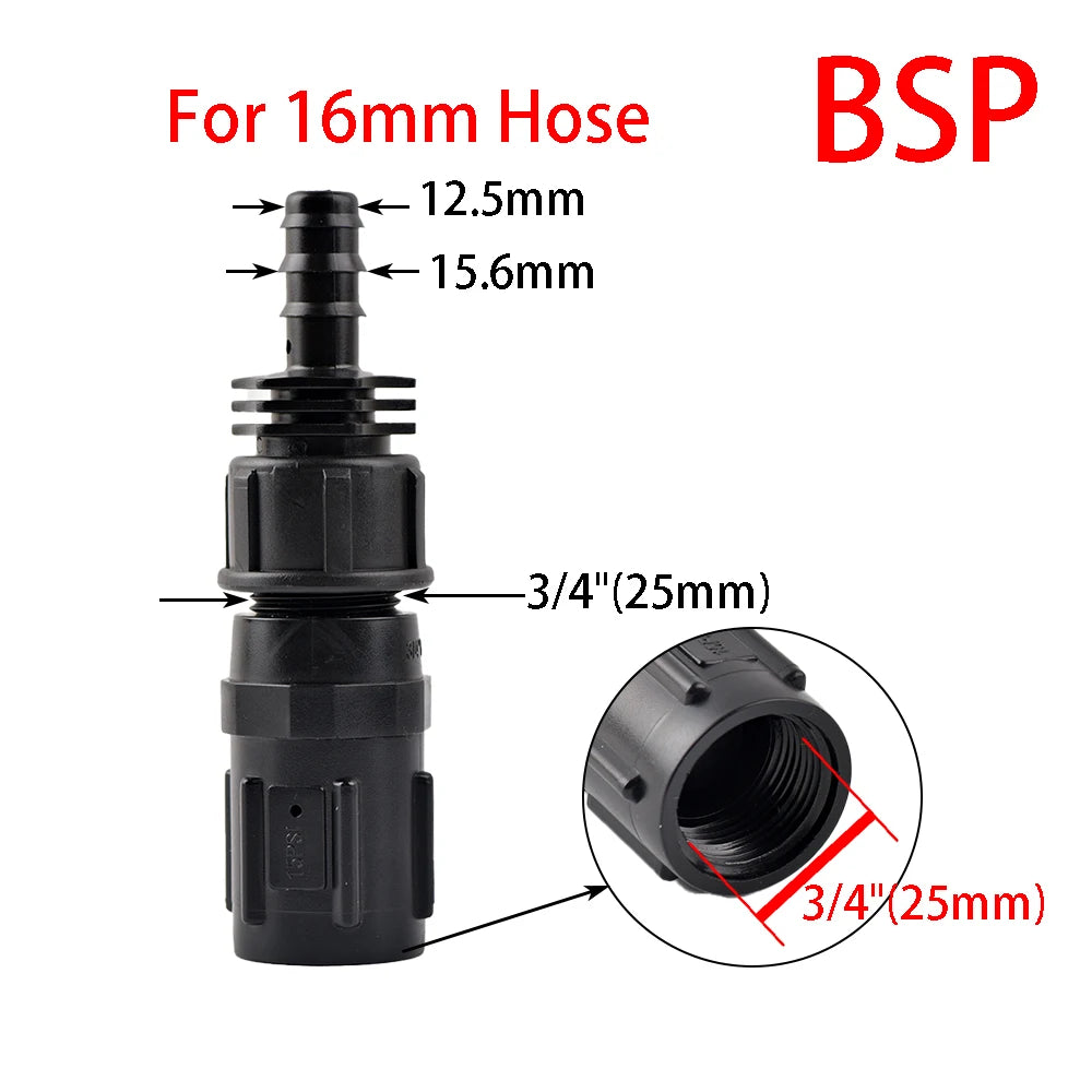 15-45 PSI Water Pressure Regulator Backflow Preventer 1/2 3/4 Inch Drip Irrigation Tubing Adapter Connects to Hose or Faucet