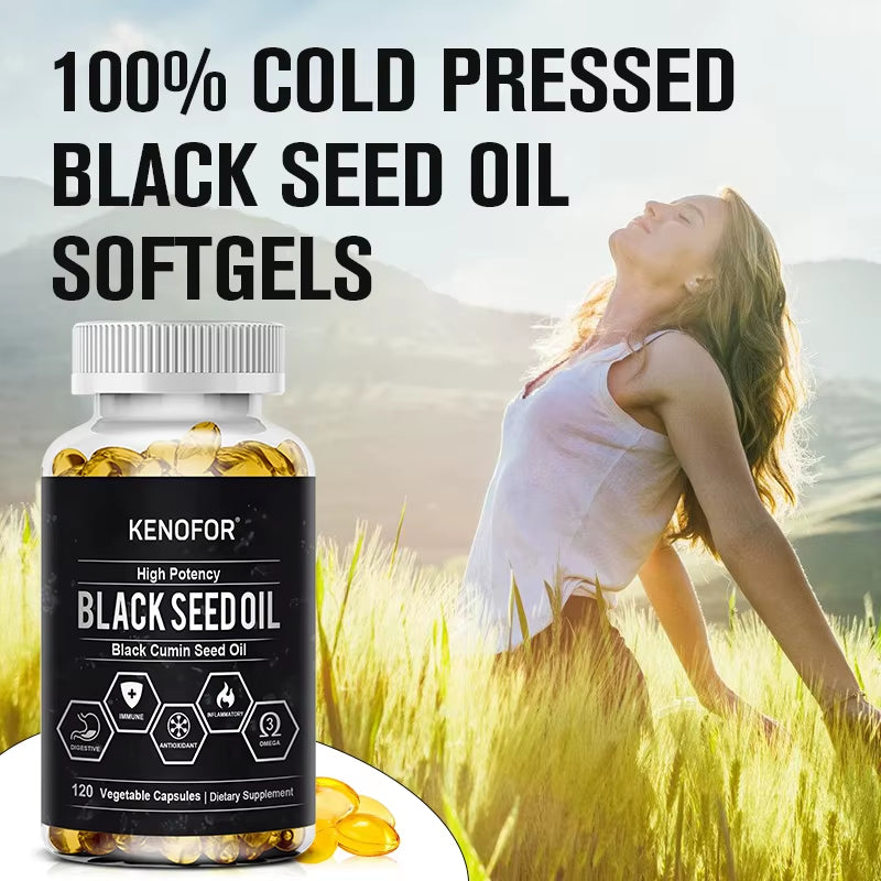 Black Seed Oil Capsules - Support Overall Health,Immune System, Support Promotes Respiratory Health, Digestive Health