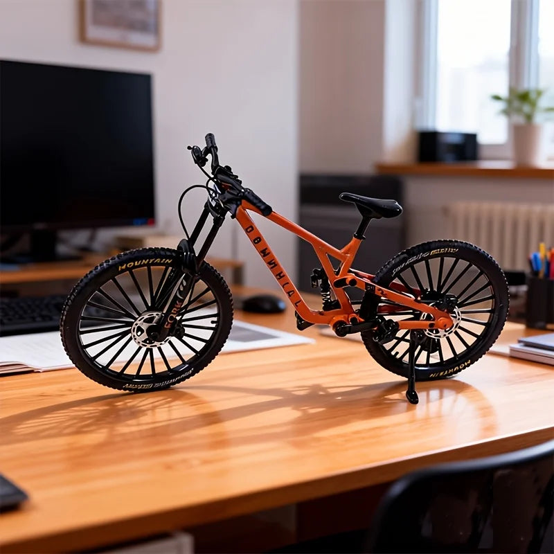 1:8 Scale Alloy Mountain Bike Miniature Model Dual Shock Absorbers Removable Desktop Decoration Gift for Bike Enthusiasts