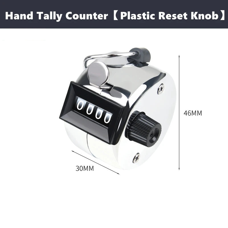 Handheld Tally Counter Tool 4 Digit Number Count Clicker Counter Hand Mechanical Pitch Counters for Coaching,Knitting,Fishing,