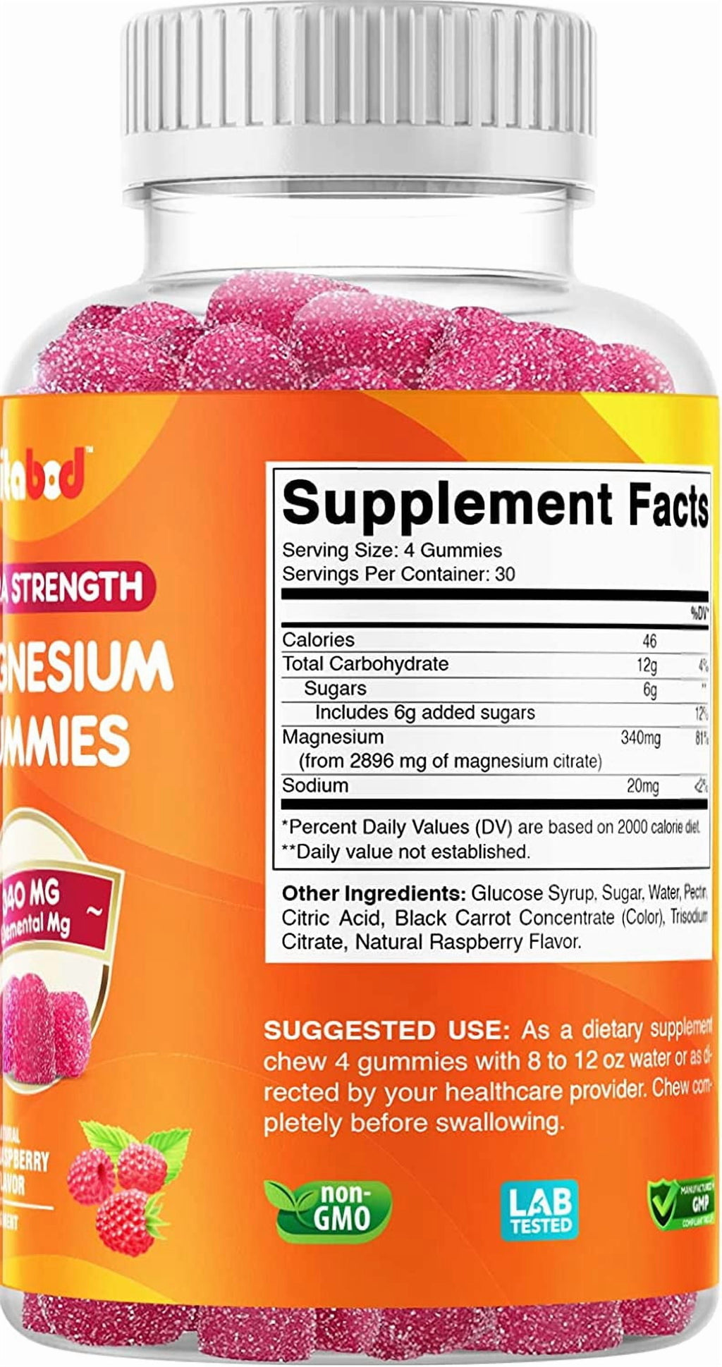 (2 Pack)  Extra Strength Magnesium Gummies, Supports Nerve Health, Bone Health, Muscle Health - 120 Gummies