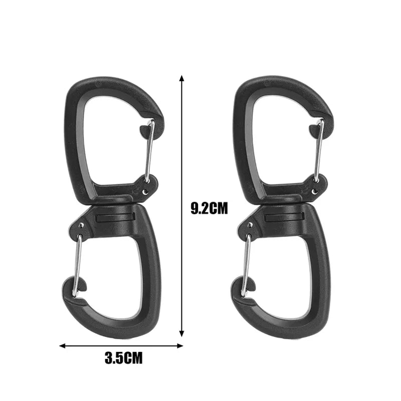 Backpacks Carabiner with 360 Degree Swivels Portable S Chain Hook Camping Double Hook Backpacks Buckles Camping Accessory