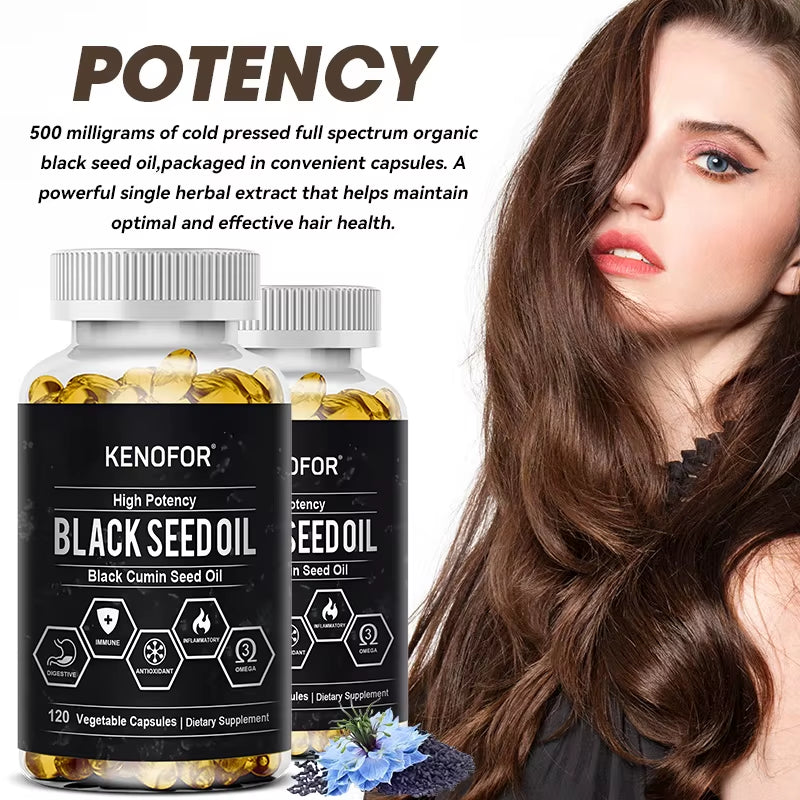 Black Seed Oil Capsules - Support Overall Health,Immune System, Support Promotes Respiratory Health, Digestive Health