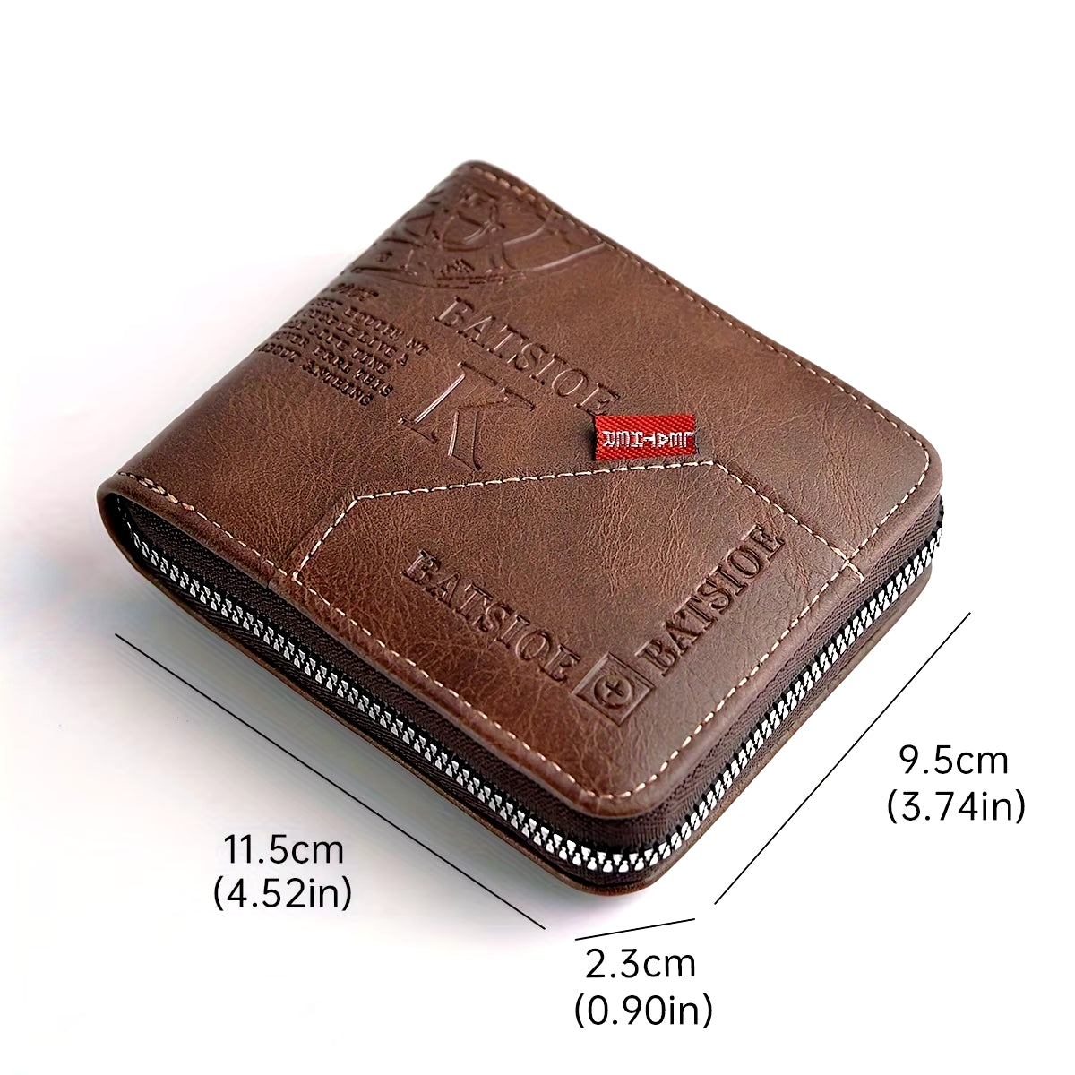 Men'S Wallet Made of PU Wax Oil Skin Purse for Men Coin Purse Short Male Card Holder Wallets Zipper around Money Coin Purse